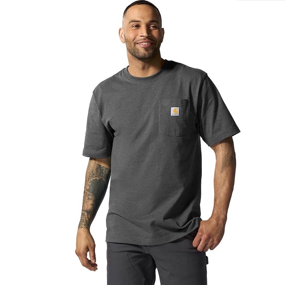 Carhart Iconic K87 Pocket Tshirt Men’s Size Large Casual Tshirt In Dark Grey